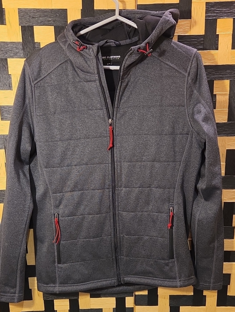 BC Clothing Men's Gray Lightweight Hooded Shirt Jacket
